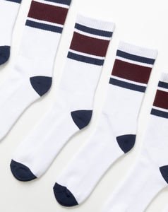 Chaussettes d'hiver pour hommes en tricot de qualité supérieure, confortables, durables, respirantes, blanches, avec broderie machine, en spandex/coton - Product Image 3