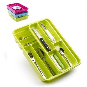 Organizzatore per Posate a 2 Scomparti, Vassoio Multifunzione per Cassetti e Armadietti da Cucina, Porta Utensili Organizzato - Product Image 1