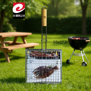 Parrilla Doble de Acero para BBQ 55x27x27CM con Patas, Parrilla Doble de Acero Inoxidable para Asar al Aire Libre - Product Image 3