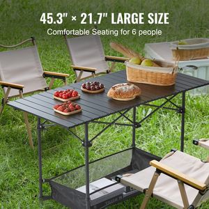 Mesa Plegable Ligera de 46x22 Pulgadas para Camping, de Aluminio y Acero, Portátil, para Exteriores, con Gran Espacio de Almacenamiento, Diseño Plegable - Product Image 5