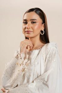 Traje de Fiesta para Mujer, Estilo Pakistaní/Indio, con Encaje, Lentejuelas y Bordados Hechos a Mano, Corte en A, Color en Contraste, Largo hasta la Rodilla, Vestido de Gala para Boda - Product Image 4