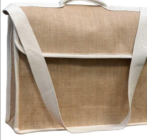Bolsa de Mensajero para Portátil de Yute Natural con Logotipo Personalizado, Maletín para Portátil de Oficina Ecológico y Duradero - Product Image 3