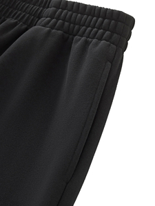 Pantalon de survêtement noir en coton pour homme, taille élastique, rayures latérales, décontracté, respirant, mi-lourd, tricoté, coupe évasée, pour l'automne - Product Image 5