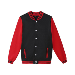 เสื้อแจ็คเก็ตวาร์ซิตี้แบบกลับด้านได้ ใส่ได้สองด้าน ผ้าผสมขนสัตว์ ด้านหนึ่งสีพื้น ด้านอื่นสามารถปรับแต่งได้ เสื้อโค้ทเลตเตอร์แมน - Product Image 1