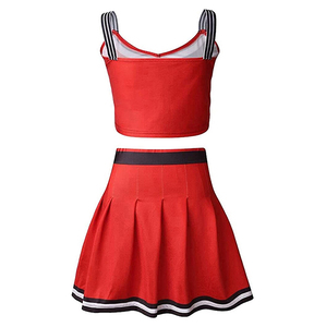 Robe de cheerleading personnalisée OEM pour femme, en tissu polyester Dry Fit, tenue d'entraînement d'équipe sans manches, uniforme de danse scolaire et de sport, ensemble de strass - Product Image 2
