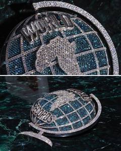 Colgante de Plata de Ley 925 con Moissanita en Forma de Globo, Mapa de África, Unisex, Corte Brillante Redondo, Engaste de Garra, Joyería Hip Hop - Product Image 3