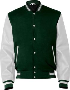 Blouson bomber rétro pour homme, inspiré des universités, avec des patchs en chenille personnalisés, des graphismes brodés et un style streetwear. - Product Image 1