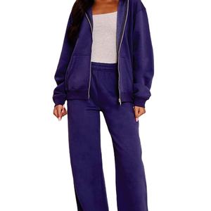 เสื้อฮู้ดดี้ผู้หญิงไซส์ใหญ่แบบซิป ผ้าฟลีซ ผ้าฝ้าย ยูนิเซ็กซ์ รับทำโลโก้ เสื้อฮู้ดดี้ผู้หญิงแบรนด์ส่วนตัว สตรีทแวร์ - Product Image 4