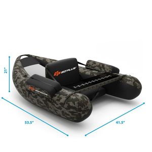 Tubo Gonfiabile da Pesca con Pompa, Tasche Portaoggetti e Righello per la Pesca - Boa in PVC per Uso Fluviale - Product Image 3