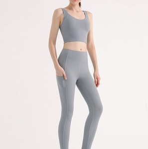 Custom Logo Yoga Suit Fitness Women Sportswear Seamless Activewear Fitness & Yoga Wear Yoga <b>Sets</b> - Product Image 2