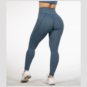Leggings sin Costuras para Mujer, Efecto Push-Up, Control de Abdomen, Cintura Alta, Color Sólido, Pantalones de Yoga, Leggings Deportivos para Mujer con Bolsillos - Product Image 2