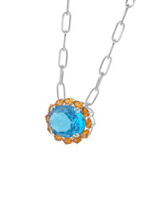 จี้บลูโทแพซและซิทรินในตัวเรือนเงินแท้ 92.5 รุ่น KLSP-50599 - Product Image 3