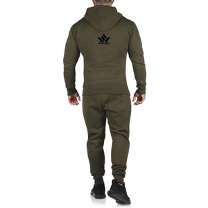 Ensemble de survêtement unisexe noir imprimé avec sweat à capuche et pantalon de jogging, manches longues, fermeture éclair, couleur unie, respirant, séchage rapide, poids moyen - Product Image 2