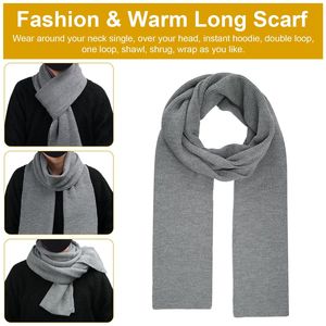 Winter Warm 3Pcs Scarf Hat & <b>Gloves</b> Set Long Neck Beanie Skull Cap Knitted <b>Touch</b> <b>Screen</b> <b>Gloves</b> & Scarf for Winter Sports - Product Image 5