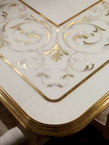 Mesa de Centro de Mármol Contemporánea de Lujo con Incrustaciones Florales Intrincadas, Superficie Decorativa Ecológica Resistente al Agua para Uso en Hoteles - Product Image 2