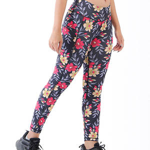 Leggings de sport décontractés pour femmes avec logo personnalisé, de haute qualité, séchage rapide, respirants, en spandex/polyester, vente en gros - Product Image 2