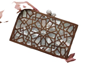 Plus grand sac à main en bois incrusté de nacre Buraq Ladies Handdicrfts Handmade Handbag Clutch From India - Product Image 5