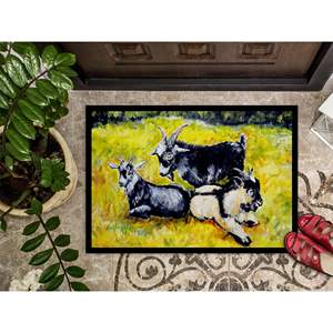 Nouveau 18H X 27W Antidérapant Lavable Low Pile Pile Paillasson Intérieur/Extérieur Scooter Pooter Tooter Chèvres Tapis pour Entrée - Product Image 3