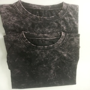 Nueva Blusa Estilo Acid Wash para Mujer 2026, Camiseta Azul Marino con Efecto Manchado, 100% Algodón Tejido, 200g, Manga Corta, Cuello Clásico Informal - Product Image 6