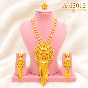 MOLL JEWELLERS Indian Wedding Jewelry Set Gold Plated Women's Trendy <b>Statement</b> Long <b>Necklace</b> with Earrings A-63006 - Product Image 6