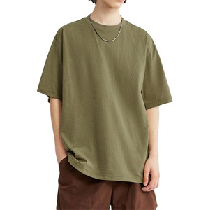 T-shirts 100% Coton à Manches Courtes pour Hommes, Coupe Oversize Boxy, Style Uni, Ample et Lourd - Product Image 4