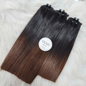 ผมตรงแบบ Bone Straight คุณภาพสูงแบบ Super Double Drawn  ขนาด 8 นิ้ว 10 นิ้ว สีน้ำตาลออมเบร ผมแท้ 100% สำหรับผู้หญิงผิวสี - Product Image 1