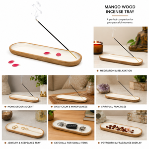 Porte-encens en bois avec cendrier pour bâtonnets d'encens, brûleur d'encens, décoration d'intérieur, diffuseur d'arômes - Product Image 6