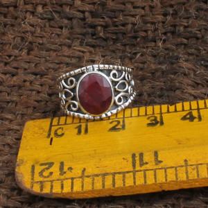 Anillo de Rubí Natural al por Mayor, Plata de Ley 925, Anillo Vintage con Gema Roja Color Sangre de Pichón para Mujer, Precio de Fábrica de Joyería Fina - Product Image 4