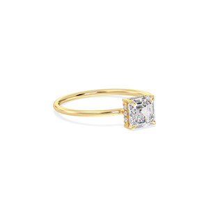 Bague de fiançailles REYES à halo caché en or massif 14 carats avec diamant de laboratoire HPHT CVD taille Asscher 1,21 carat, modèle très prisé - Product Image 3