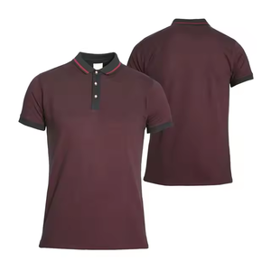 T-shirt de golf à col roulé à manches courtes, respirant, à séchage rapide, en tricot, brodé sur le devant, de qualité supérieure, personnalisé, style hip-hop, 100% coton - Product Image 2