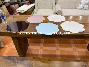 High Quality Lacquer <b>Pink</b> Placemat Handmade Vietnam Decorative Dining Table Mat Luxury <b>Home</b> <b>Decor</b> Tableware Direct Factory - Product Image 4