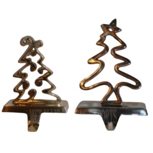 Retro Bronze Color Metal <b>Christmas</b> Tree <b>Stocking</b> Holder With Star Top Heavy Duty Weighted Base Mantel <b>Stocking</b> Hanger Hooks - Product Image 6