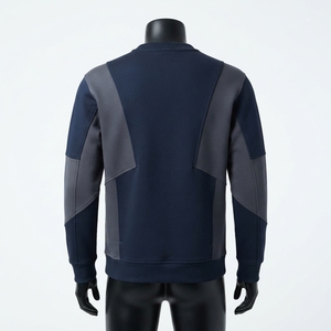 Sudadera de cuello redondo con bloques de color para hombre, estilo casual urbano, jersey de manga larga de forro polar, venta al por mayor personalizada - Product Image 4
