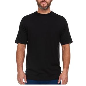 T-shirts en laine mérinos classiques décontractés pour hommes, couleur noire unie, manches courtes, col rond, t-shirts en laine de haute qualité personnalisés - Product Image 1