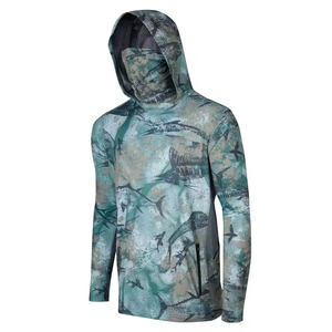 Custom Logo Mens UPF 50 Fishing <b>Hoodie</b> Breathable Quick Dry <b>Lightweight</b> Outdoor Performance Apparel - Product Image 5