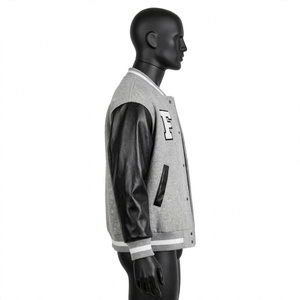 Chaqueta Varsity Retro de Béisbol para Hombre, de Lana con Mangas de Cuero PU, Estilo Letterman, con Letras Chenille Personalizadas, Venta al por Mayor, Tendencia Actual - Product Image 3