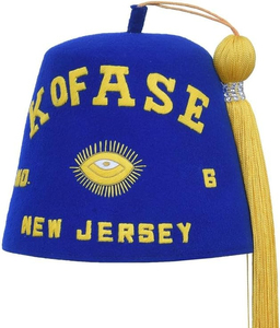Chapeaux Fez Maçonniques Personnalisés en Coton Rayé Brodés à la Main pour Hommes - Entièrement Personnalisables - Product Image 1