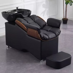 Sillón de Lavado de Cabello Moderno para Salón, con Respaldo Acolchado, Lavabo de Cerámica y Estructura Metálica - Product Image 5