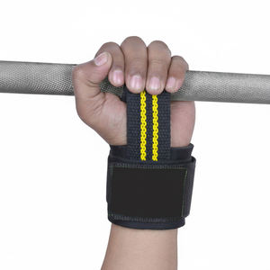 สายรัดข้อมือพยุงออกกำลังกาย,สายรัดยกผ้าฝ้ายแบบกำหนดได้เองสำหรับงานหนักโลโก้แบบพรีเมี่ยม - Product Image 3