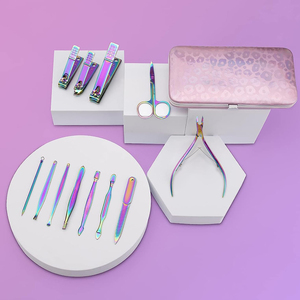 Wholesale 8-Piece German Stainless Steel Manicure Pedicure Kit Nail <b>File</b> Scissor Pusher Beauty Set PU Zipper Case <b>Box</b> Packaging - Product Image 4
