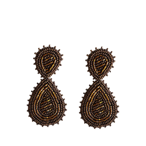Pendientes Artesanales con Motivo de Mariposa, Bordados con Cuentas, Base de Algodón Ligero, Estilo de Joyería Tradicional - Product Image 2