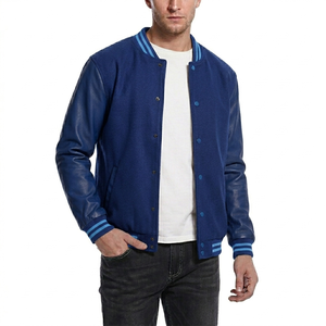 Veste universitaire pour homme de haute qualité, imperméable et coupe-vent, avec patchwork enduit et logo brodé personnalisé, sans taxes aux États-Unis, vente en gros - Product Image 4