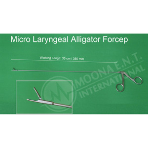เครื่องมือผ่าตัดหู คอ จมูก ยี่ห้อ Moona E.N.T รุ่น Micro Laryngeal Alligator Forcep ความยาวใช้งาน 35 ซม. ได้รับการรับรองมาตรฐาน CE ระดับ Class I - Product Image 2