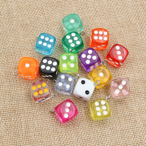 Mixed Transparent Dice DIY Earring Pendants <b>Miniature</b> Figurines Resin Craft Cabochon Charms DIY Making Accessories - Product Image 6
