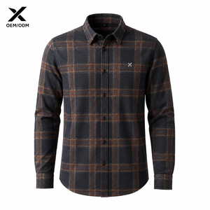 Chemise décontractée à manches longues boutonnée en flanelle de coton à carreaux pour homme X, col rabattu, vente rapide en Australie, collection automne - Product Image 1