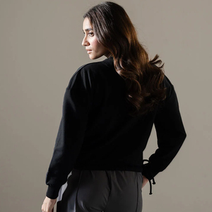 <b>Top</b> Selling Women's Crew Neck Sweatshirt With Side Adjustable <b>Strings</b> Customized Design Full Sleeve Ladies Sweatshirts - Product Image 2