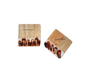 Posavasos de resina epoxi multifuncional, tapete de madera de Acacia, vajilla de pago, 5028 - Product Image 1