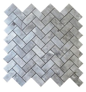 Mosaico de Mármol con Patrón Espigado Gris Claro, Pulido, 8mm de Grosor, Ecológico, 5 Años de Garantía, Moderno, para Pared Interior de Baño - Product Image 2