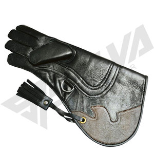 Modern Premium Cowhide Leather Eco-Friendly Falconry Gloves Double-Layer Protection Four Seasons Safe Bird Handling Hunting - Product Image 4