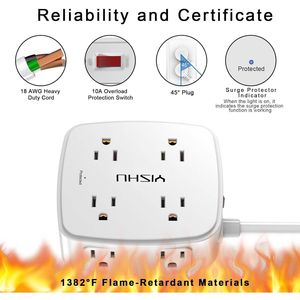 Multipresa Ampiamente Utilizzata con Protezione da Sovratensione e Porte USB Multiple - Product Image 2